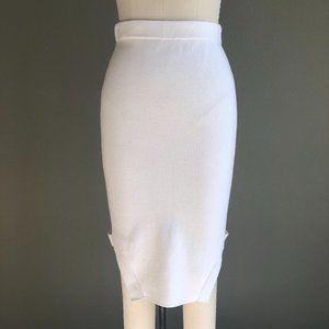 Jonathan Simkhai White Compact Knit Skirt